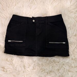 Forever 21 Black Mini Skirt with Silver Zippers
